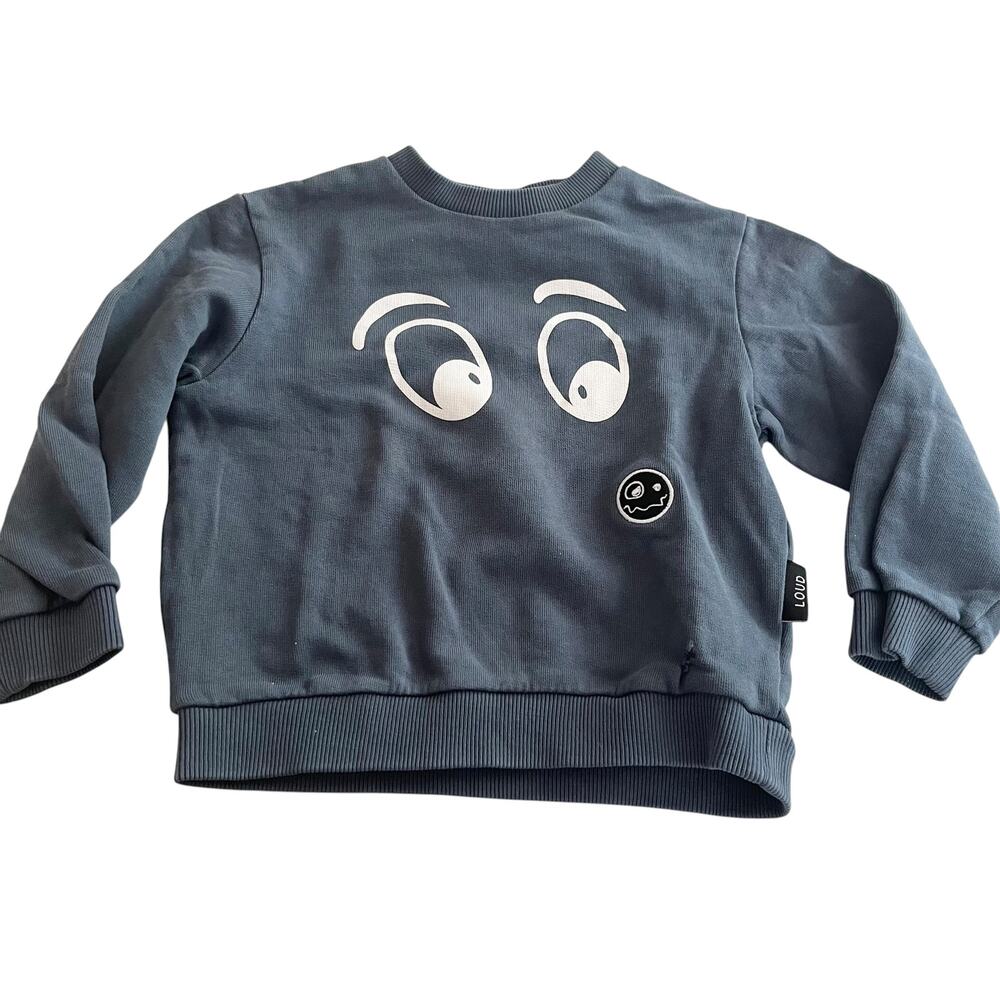 Loud Apparel Boys Grey Away Eye Graphic Sweatshirt NWT 24M European Streetwear